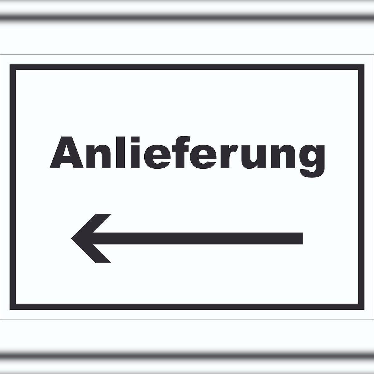 HB-Druck Anlieferung Schild mit Text und Richtungspfeil links Annahme waagerecht A3 (297x420mm) Image