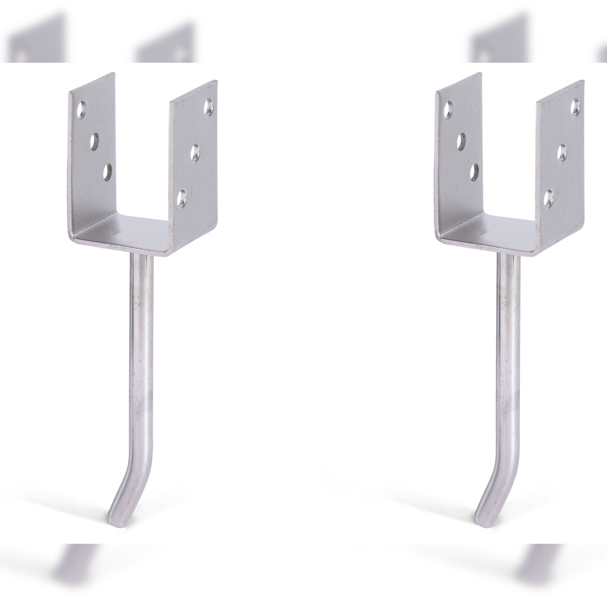 Alberts 2 x U-Pfostenträger mit Rundstahl-Betonanker, 71x104 mm, Betonanker 200 mm, feuerverzinkt, zum Einbetonieren Image