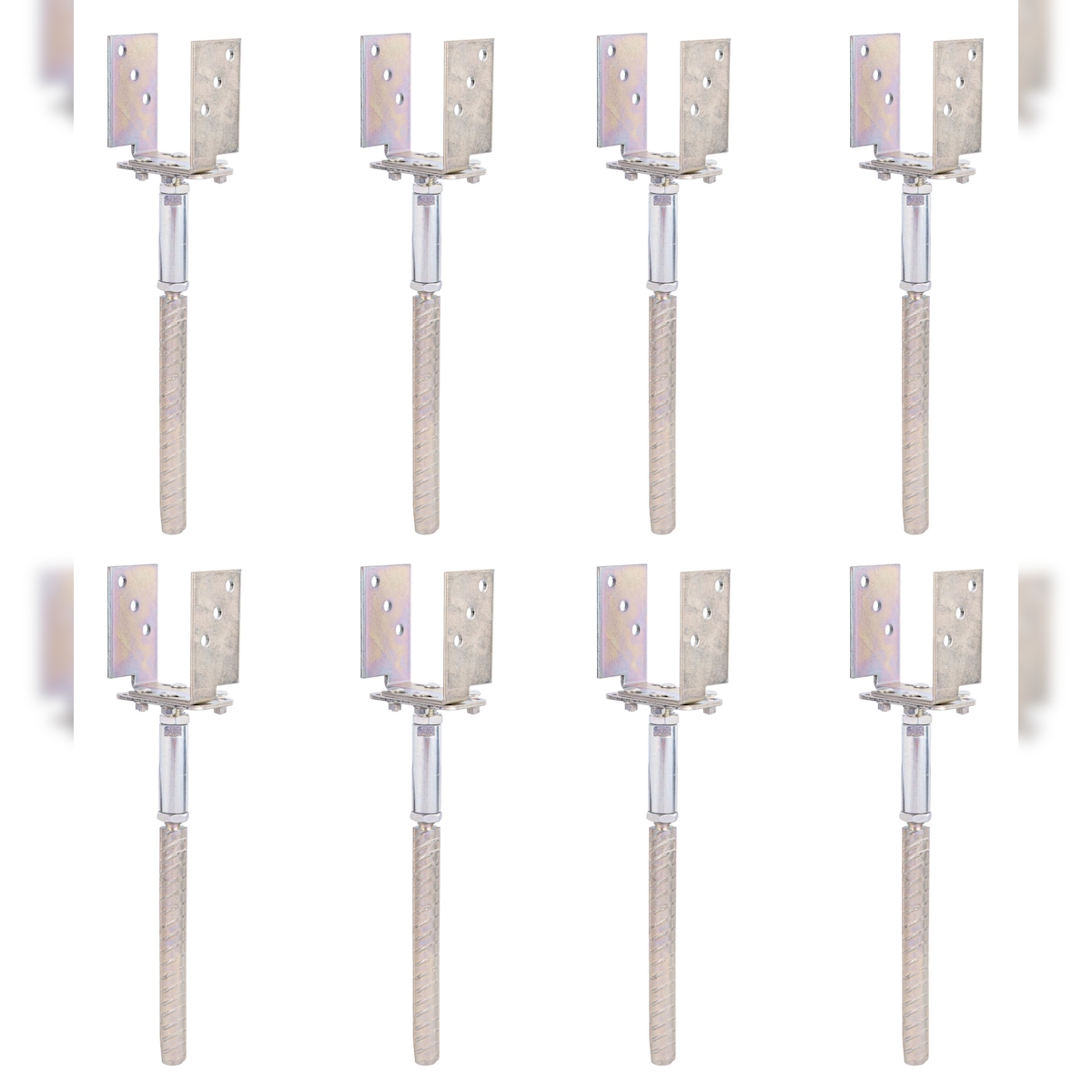 Alberts 8 x U-Pfostenträger, Breite 71 - 161 mm, Bodenabstand 125 - 185 mm, galvanisch verzinkt, dickschichtpassiviert, Höhe 110 mm Image