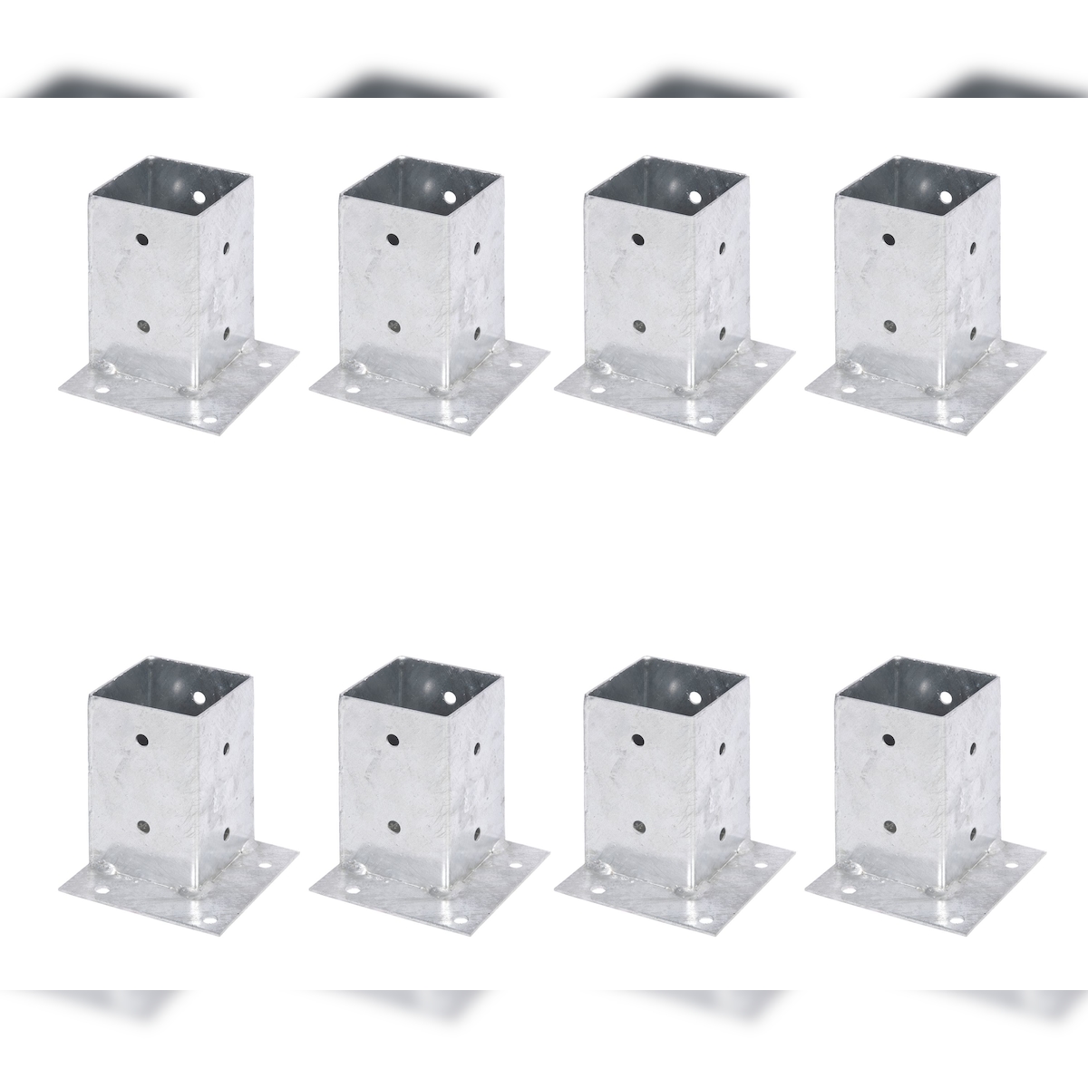 Alberts 8 x Aufschraubhülse, Befestigung an Ecken, 91x91 mm, feuerverzinkt, zum Aufschrauben Image
