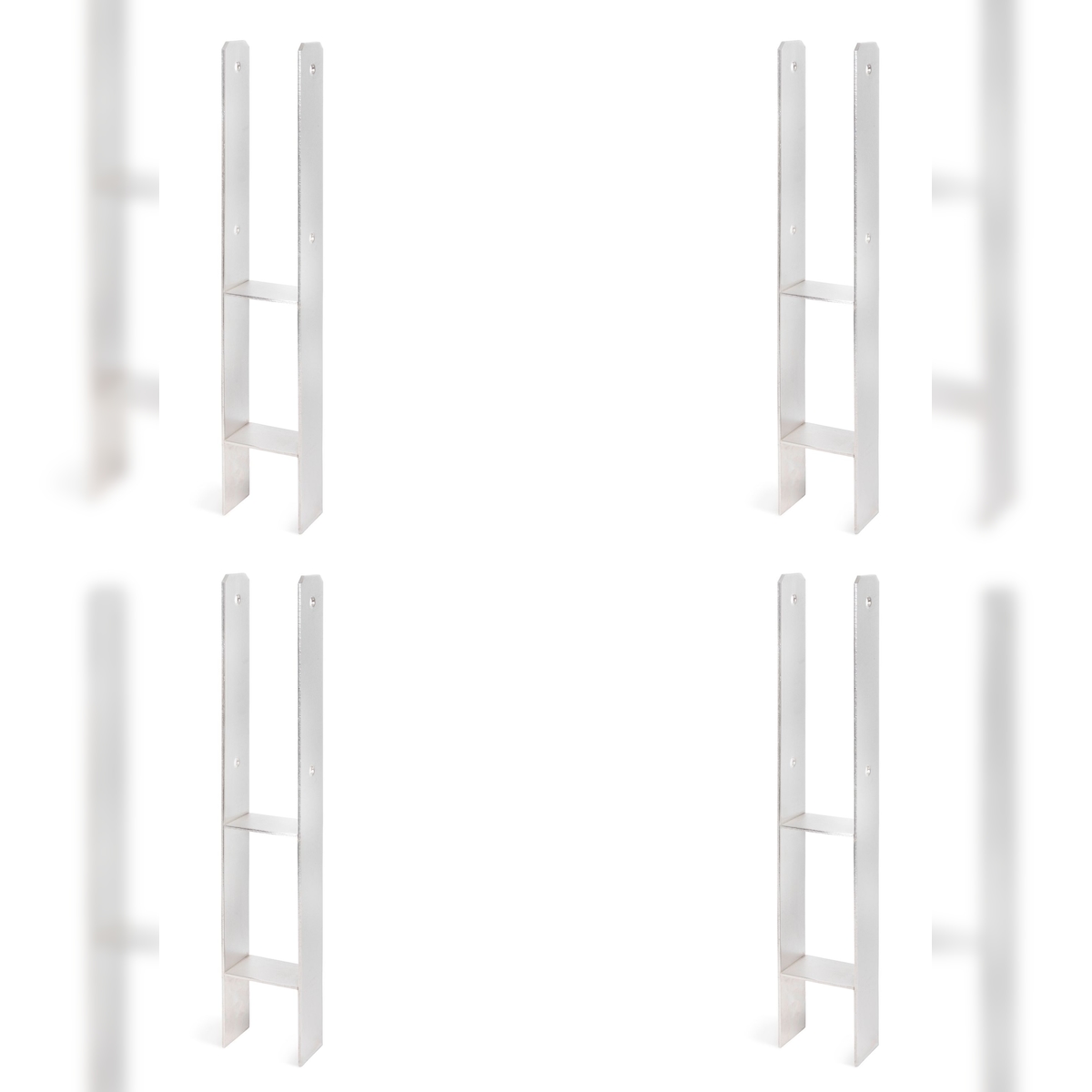 Alberts 4 x H-Pfostenträger, Edelstahl, 91x600 mm, Materialstärke 4 mm, Tiefe 60 mm, zum Einbetonieren Image