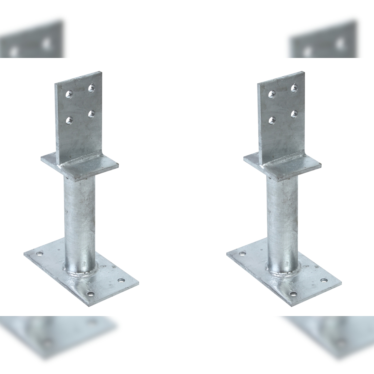 Alberts 2 x T-Pfostenträger mit Steg, Betonanker 200 mm, Steghöhe 130 mm, feuerverzinkt, zum Einbetonieren Image