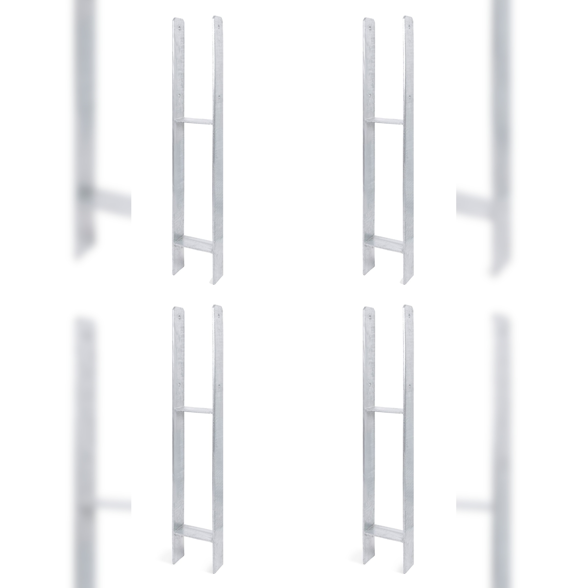 Alberts 4 x H-Pfostenträger, 116x800 mm, Materialstärke 6 mm, Tiefe 60 mm, feuerverzinkt Image