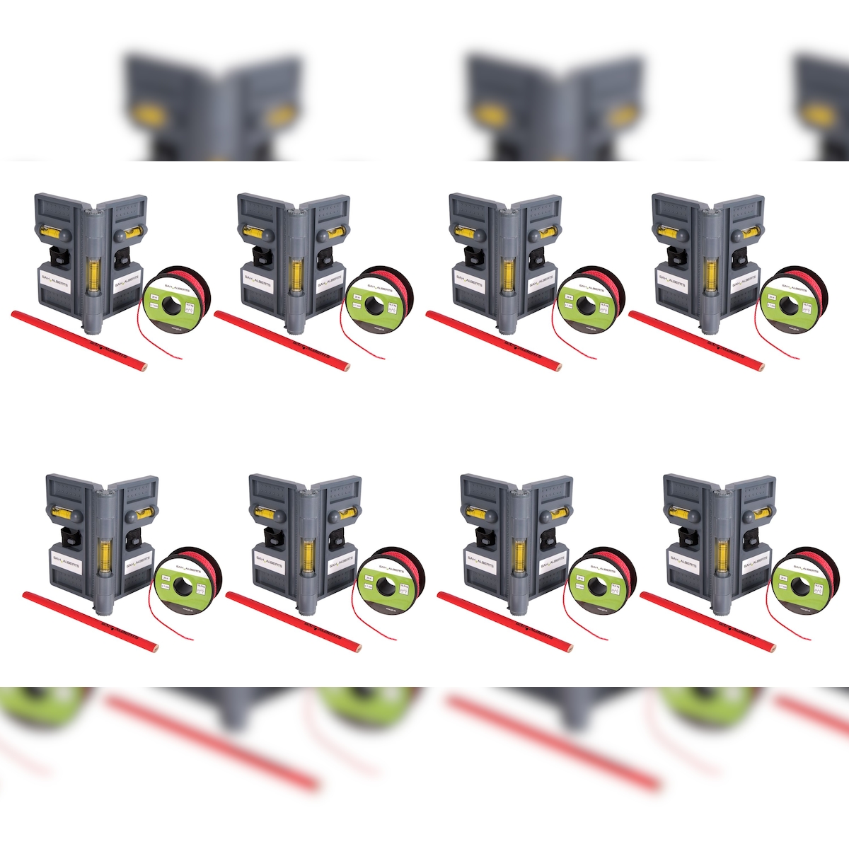 Alberts 8 x Montagehilfe für Pfostenträger, Bodenhülsen und Metallpfosten, Kunststoff, grau Image