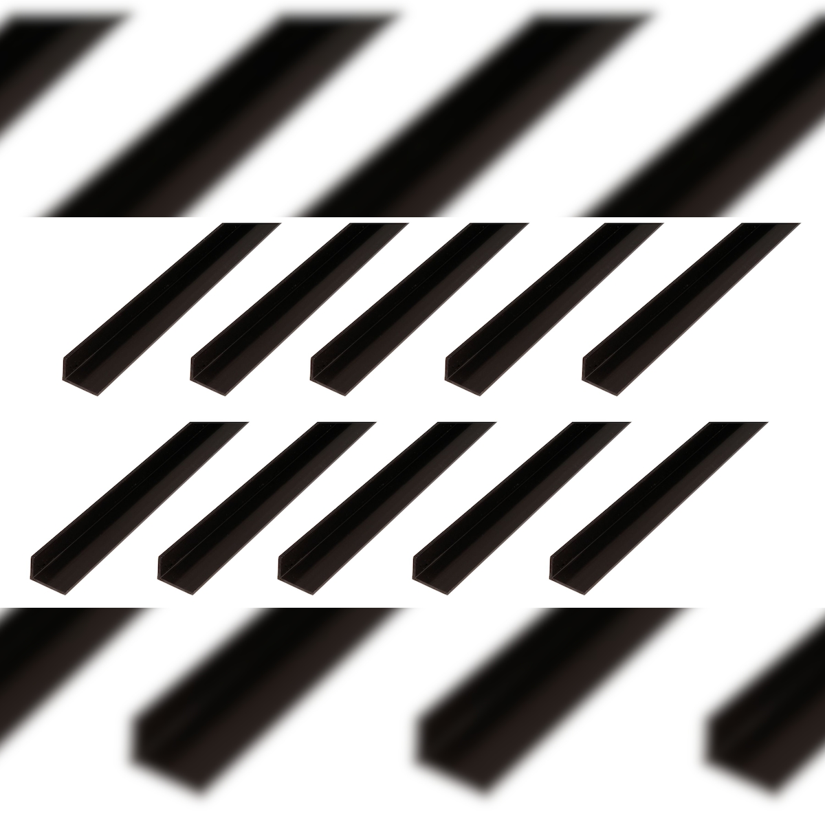 Alberts 10 x Winkelprofil, PVC, schwarz, 20 x 10 x 1 mm, Länge 1 m Image