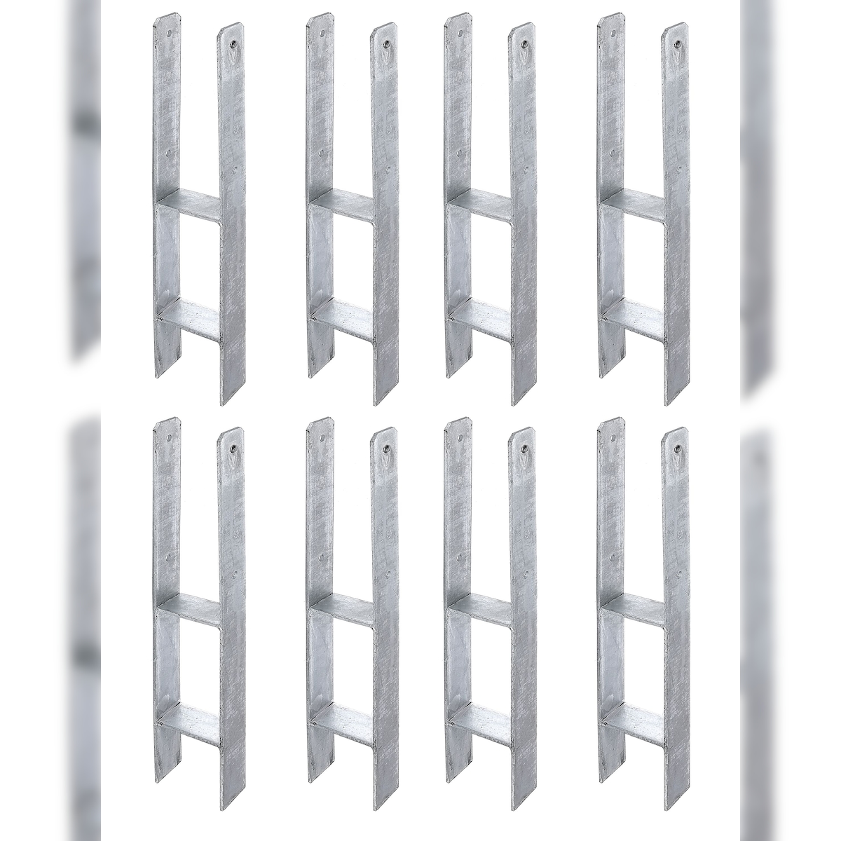 Alberts 8 x H-Pfostenträger, 101x600 mm, Materialstärke 6 mm, Tiefe 60 mm, feuerverzinkt Image
