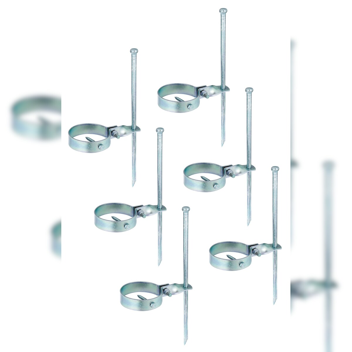 Alberts 843014 Schaukelanker, für die Befestigung am Boden, galvanisch verzinkt, dickschichtpassiviert, Länge 390 mm, Schellen-Ø 100 mm, 6er Set Image