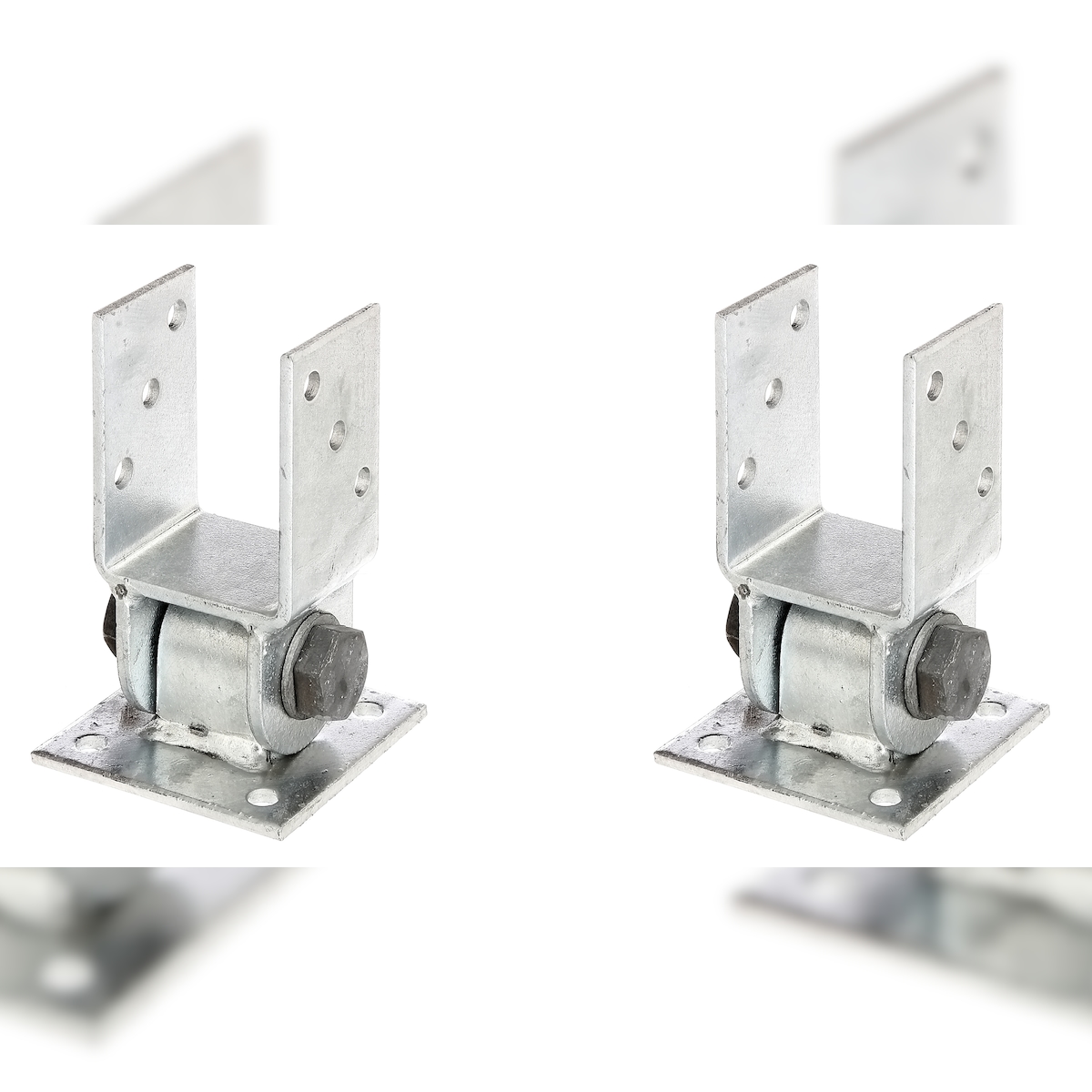 Alberts 2 x Pfostenträger, bewegliches Oberteil, zum Aufschrauben, 71 mm, feuerverzinkt Image