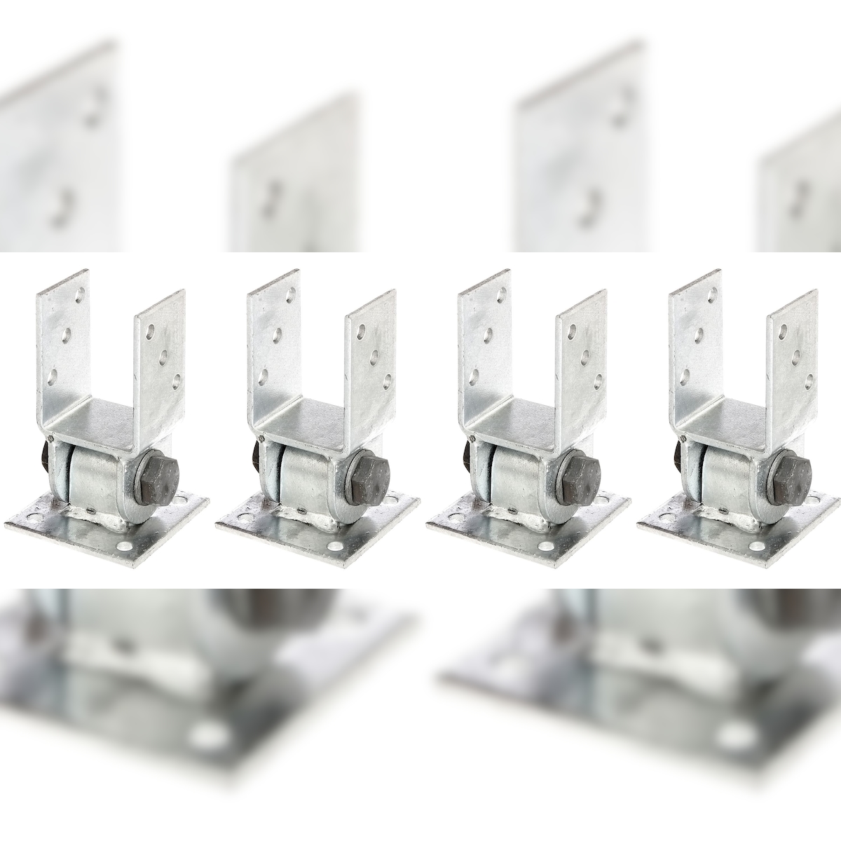 Alberts 4 x Pfostenträger, bewegliches Oberteil, zum Aufschrauben, 71 mm, feuerverzinkt Image