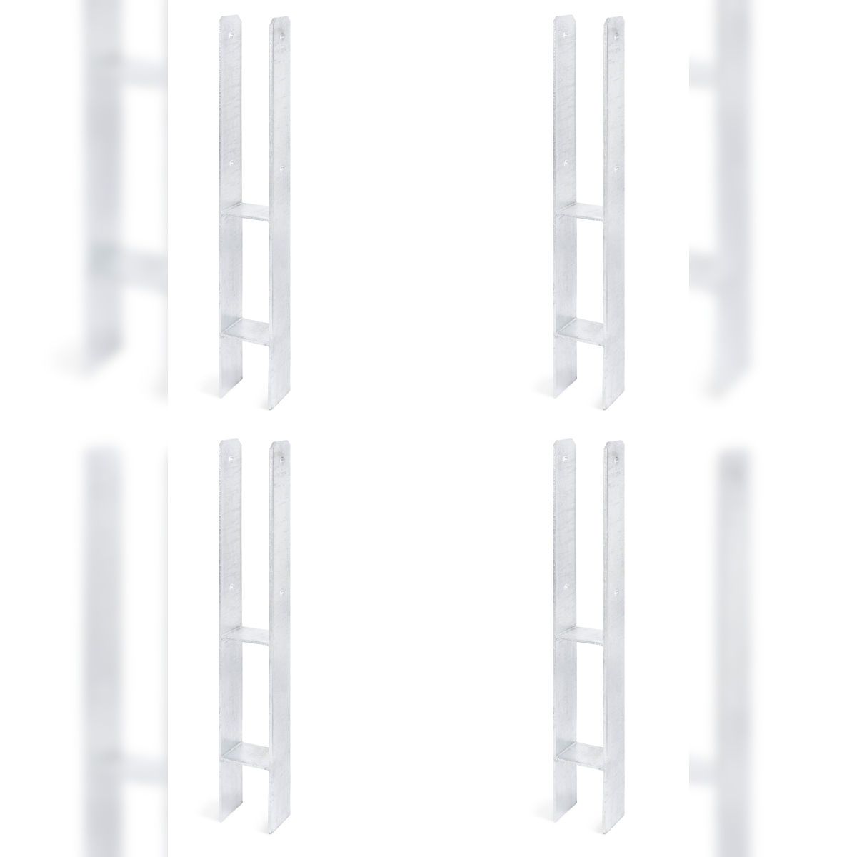 Alberts 4 x H-Pfostenträger, 71x600 mm, Materialstärke 5 mm, Tiefe 60 mm, feuerverzinkt Image