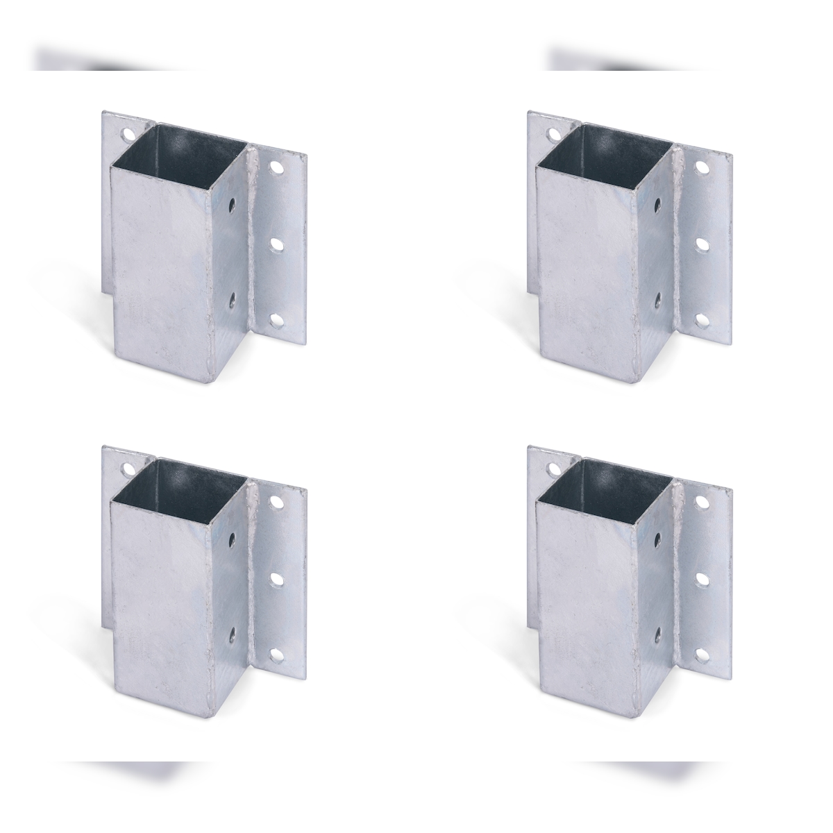 Alberts 4 x Pfostenträger für L- und U- Steine, zum Aufschrauben, 71x71 mm, feuerverzinkt Image