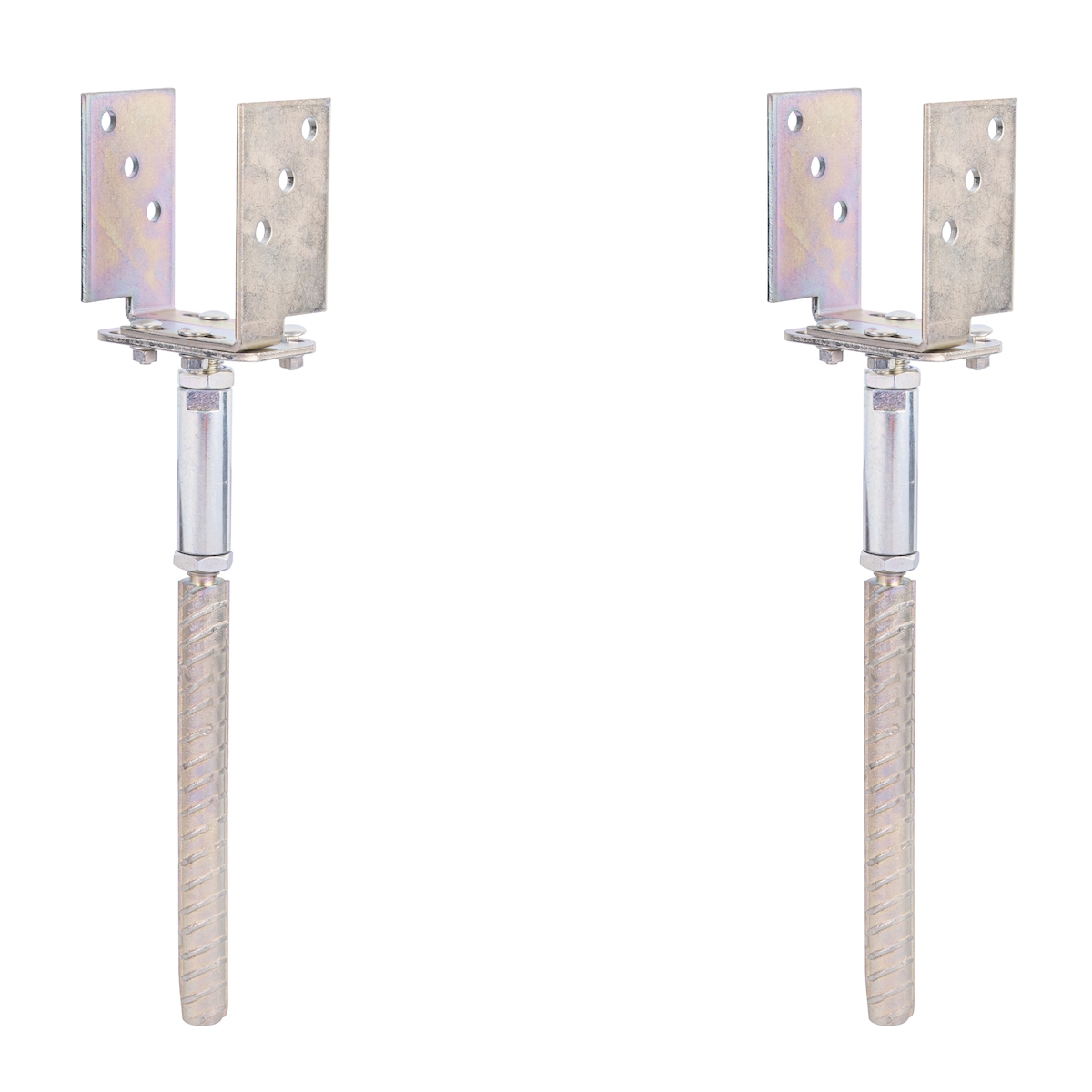 Alberts 2 x U-Pfostenträger, Breite 71 - 161 mm, Bodenabstand 125 - 185 mm, galvanisch verzinkt, dickschichtpassiviert, Höhe 110 mm Image