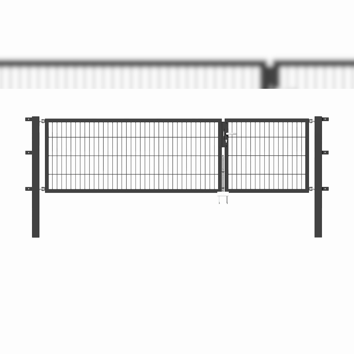 Alberts 646967 Doppeltor Flexo mit Zubehör, anthrazit, Breite 100 + 200 cm, Höhe 80 cm Image