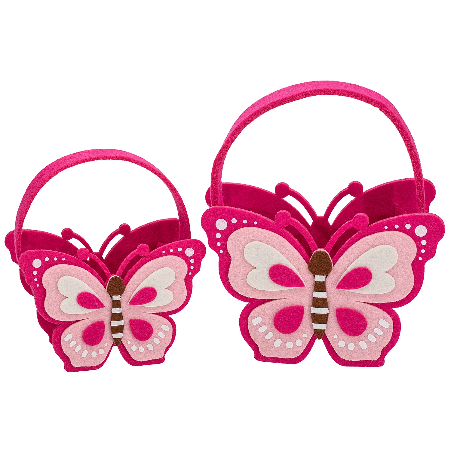 Filz-Körbchen Schmetterling, pink, 2 Stück