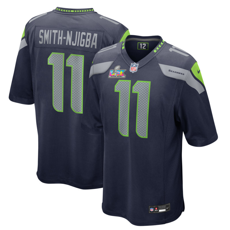 "Nike Jaxon Smith-Njigba College Navy Seattle Seahawks Super Bowl LX Patch Game Jersey für Herren" Image