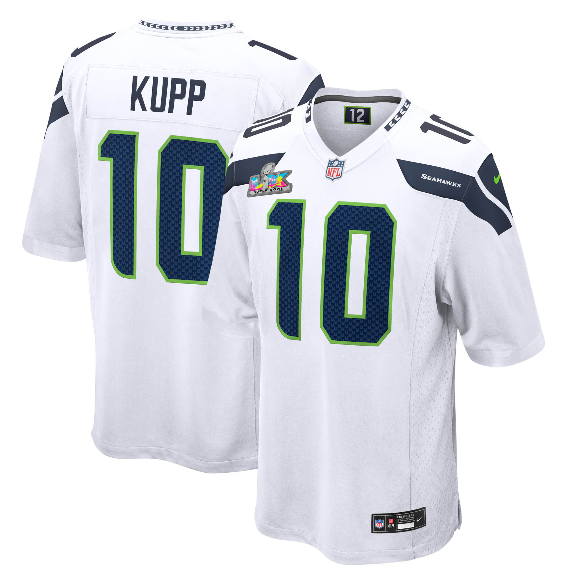 Seattle Seahawks Nike Game Auswärtstrikot Super Bowl LX Patch - Weiß - Cooper Kupp - Herren Image