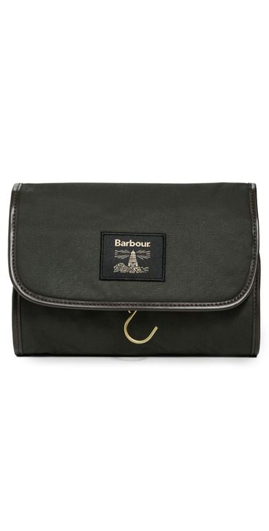 Wax Hanging Washbag - Black - Barbour Toiletry Bags