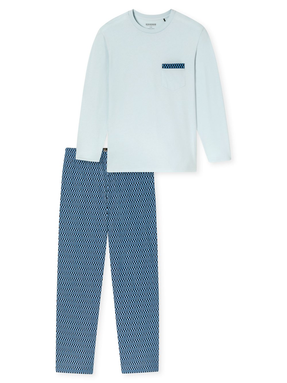 Schiesser Pyjama Herren hellblau, 60 Image