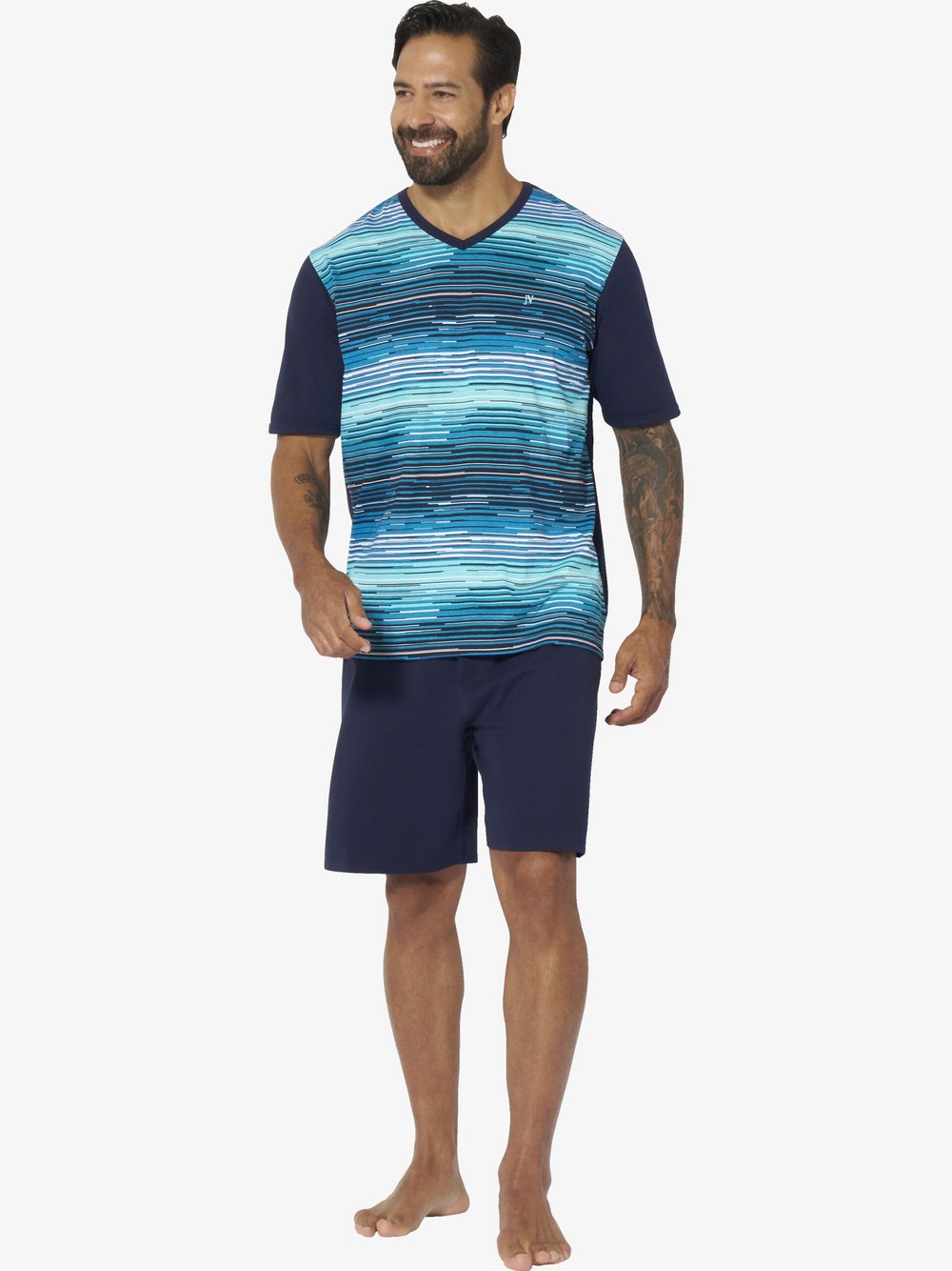 Jan Vanderstorm Kurzer Schlafanzug Herren türkis, XL Image