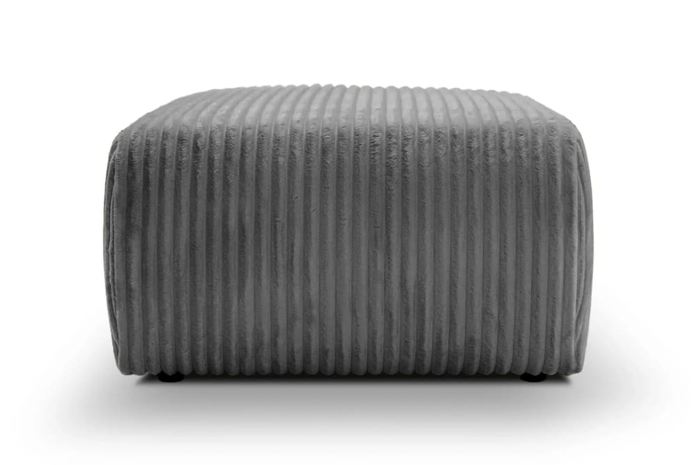 Pouf en velours côtelé Gris foncé 74x74x41