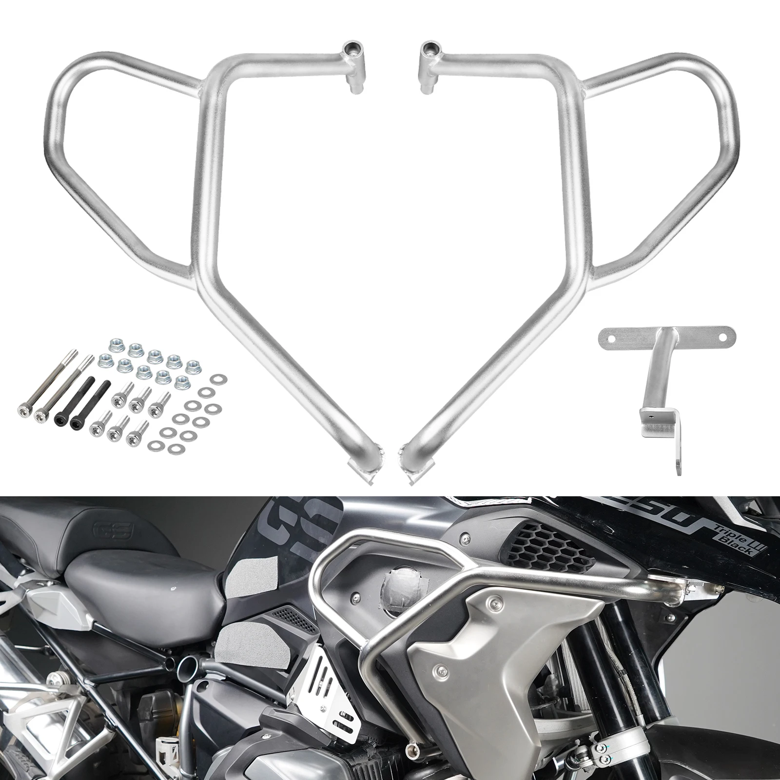 Edelstahl-Motorrad-Motorstoßstangen-Ober-Sturzbügel für BMW R1250GS 1250 GS R1250 GS R 2019 2020 2021 2022 2023 2024 Image