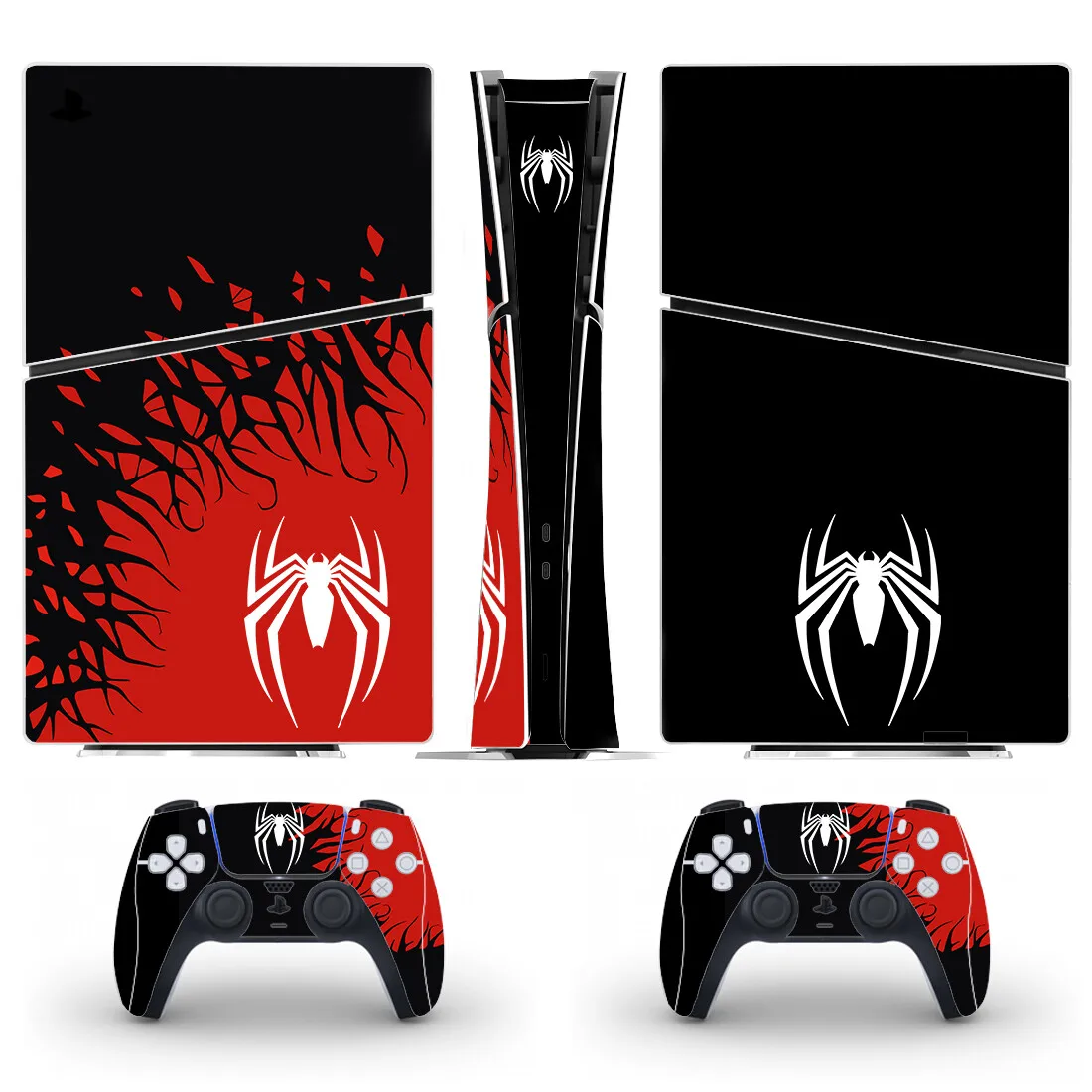 Neues Game Spider PS5 Slim Digital Skin Aufkleber Aufkleber Cover für Konsole und 2 Controller Neues PS5 Slim Skin Vinyl Image