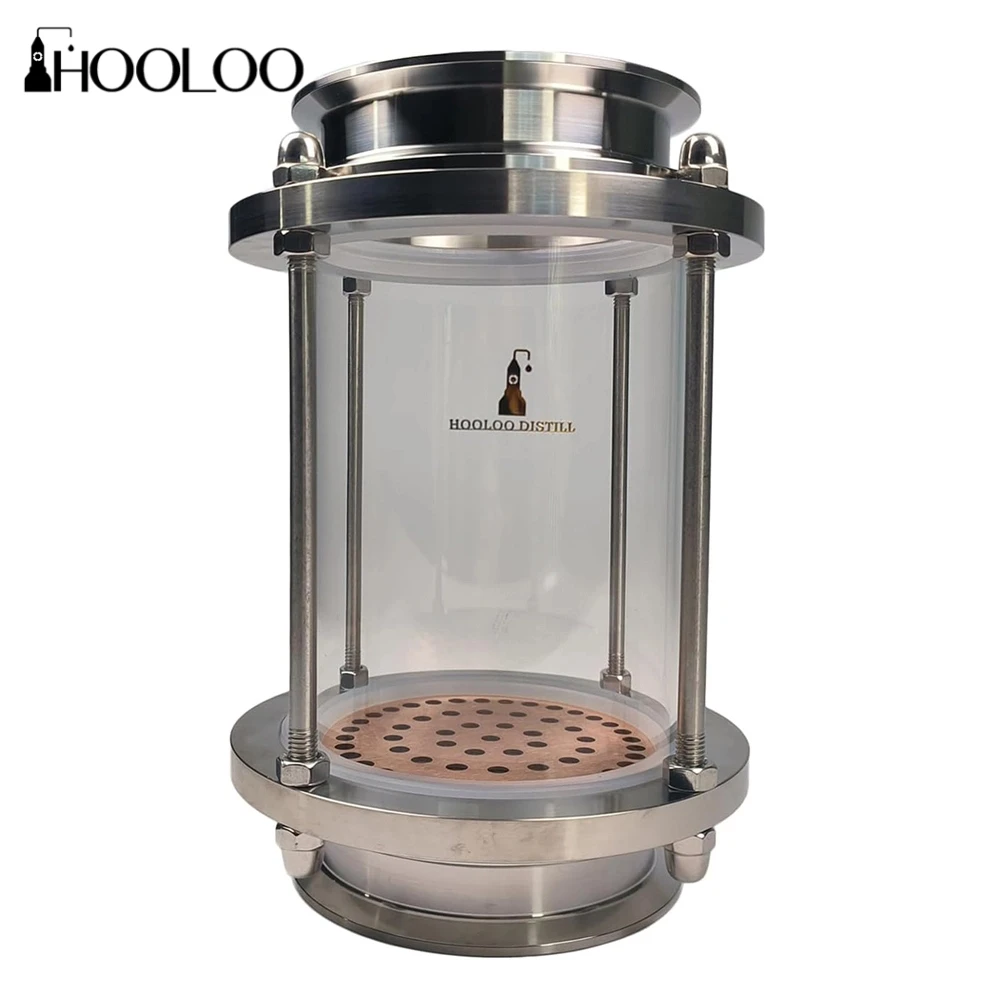 Hooloo 3 "4'' Tri-Clamp Front Gin Korb Aroma Korb Set Destill Zubehör mit Edelstahl Tri Clamp für Mondschein noch Image