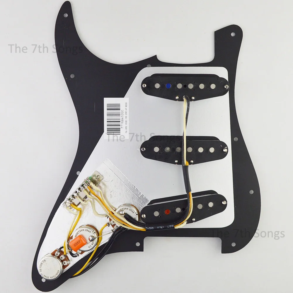 Texas Blues Bridge 7,6K AlnicoV SSS Pickup ST Gitarre Loaded Pickguard Gitarrenverkabelung Vorverdrahtete Single Coil Pickups Image