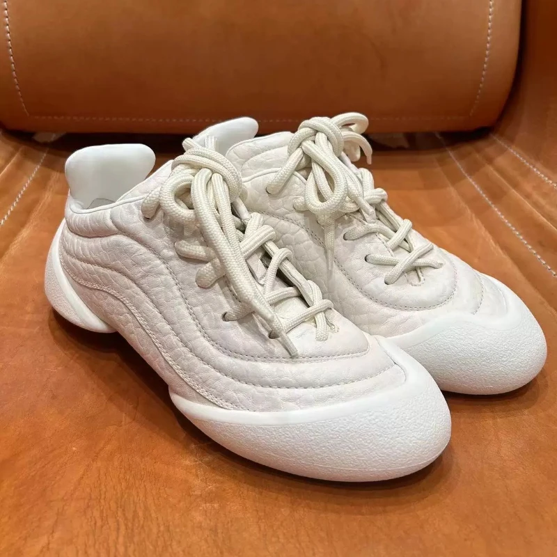 Echtes Leder, große Größe, Forrest Gump Damen-Schuhe, 2025, Designer, kleine weiße Schuhe, Paar, Retro-Freizeit-Sportschuhe