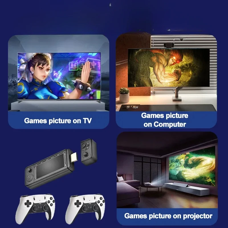 X9 X9 Pro Retro 4K 3D Game Stick TV HD Videospielkonsole 905X3 Chip 256G 42000 Spiele für PS1/PSP/SFC/N64 Dual 2,4G Controller B Image