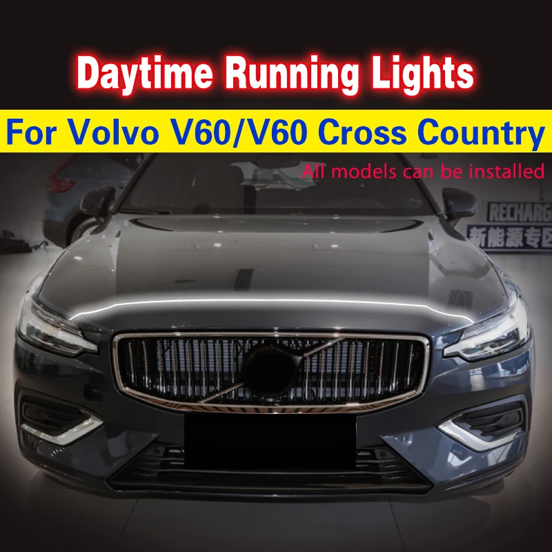 12V Auto Blinkende Tagfahrlicht Für Volvo V60/V60 Kreuz Land 2011-2023 Daylight Auto LED DRL Nebel kopf Lampe auto-styling Image