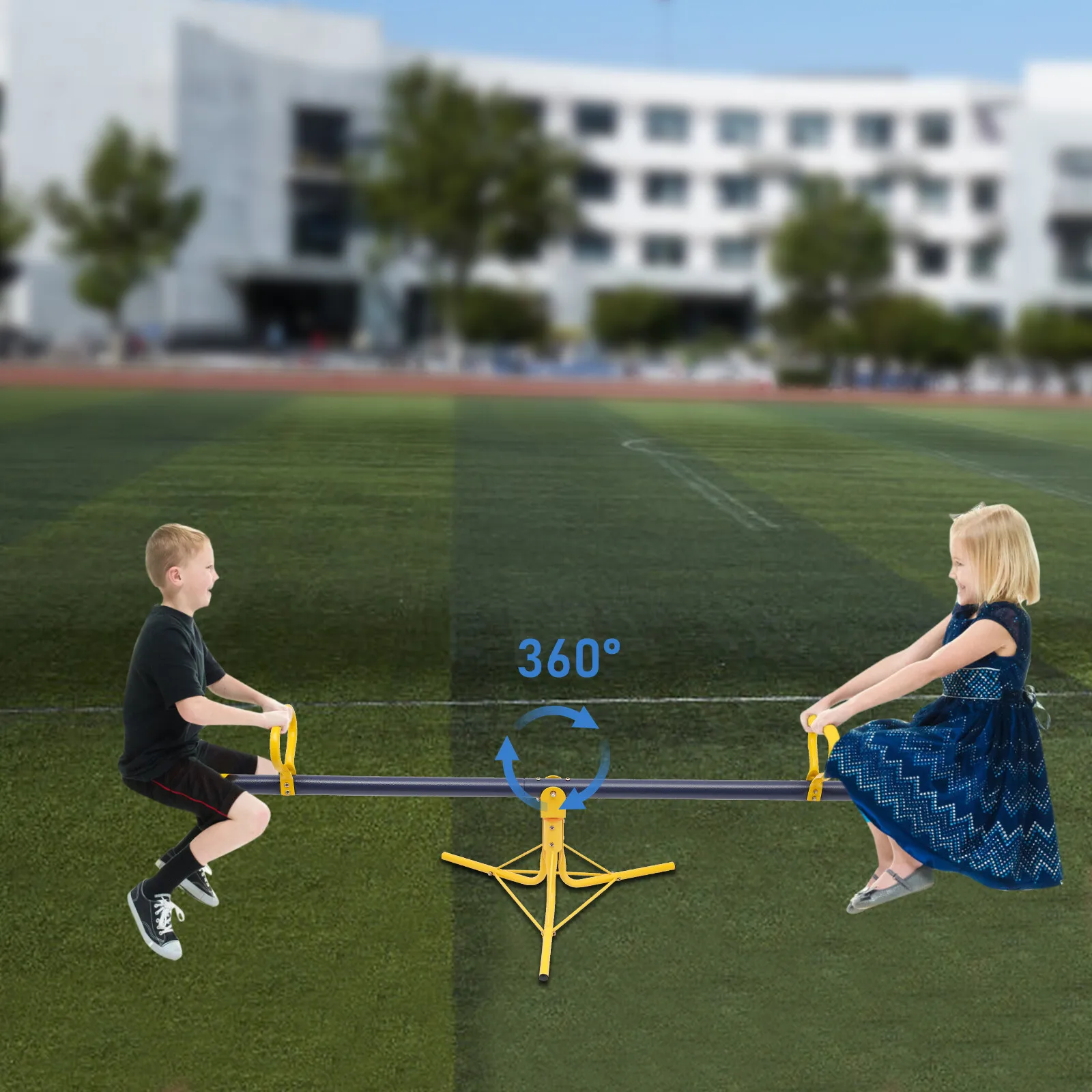 6.56ft Length Grad Rotatable Kinderwipper Wipeschaukel Wippe Garten Yellow Yellow Gartenwippe For Interior Hof Gartens Parks Image