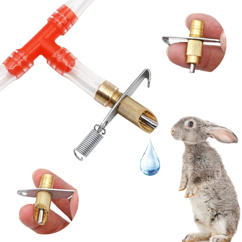 20Set Kaninchen Automatische Trinken Nippel Runde/Schrägen Mund Wasser Feeder Nagetiere Bunny Pet Automatische Trinker Tier Fütterung werkzeug Image