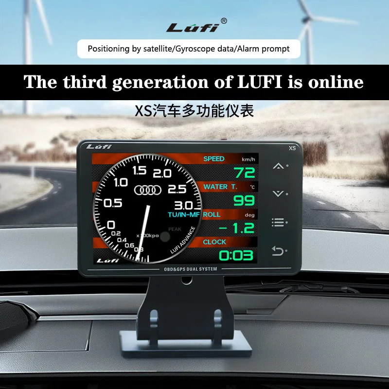 LUFI XS Gauge Auto Multi-funktion OBD + GPS Instrument Wasser Temp Turbine Öl Temp Meter G Wert Gyroskop änderung Image