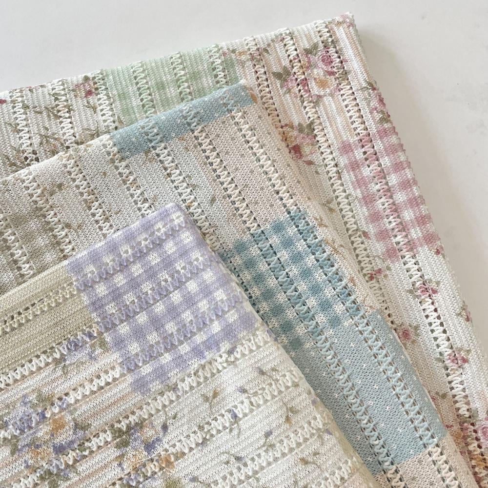 Tessuto patchwork floreale a quadri, tessuto in pizzo, tessuto per abiti, tessuto floreale, tessuto a quadri, tessuto per cucito, tessuto per tende, t