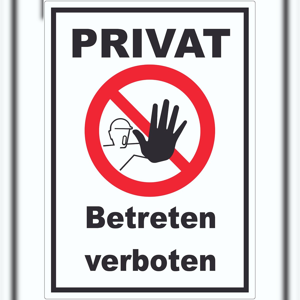 HB-Druck Privat Betreten verboten Aufkleber A4 (210x297mm) Image