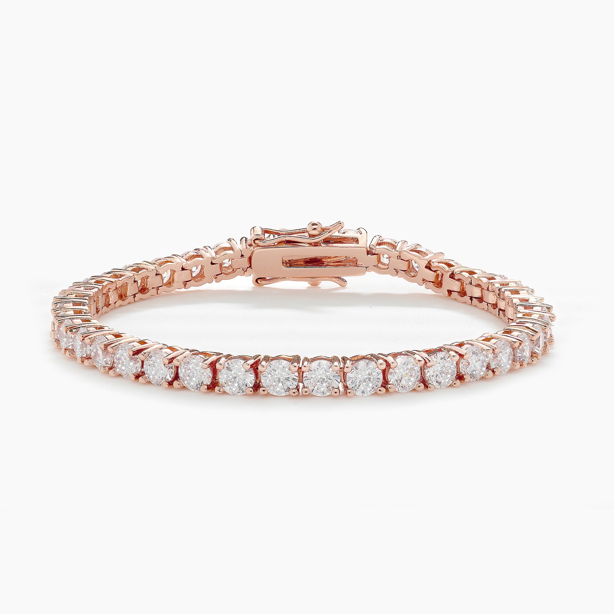 Fifthnyc Womens 4mm 18k Rose Gold Plated Designer Tennis Bracelet - Size 15 cm | Fifthnyc Sale | Discount Designer Brands