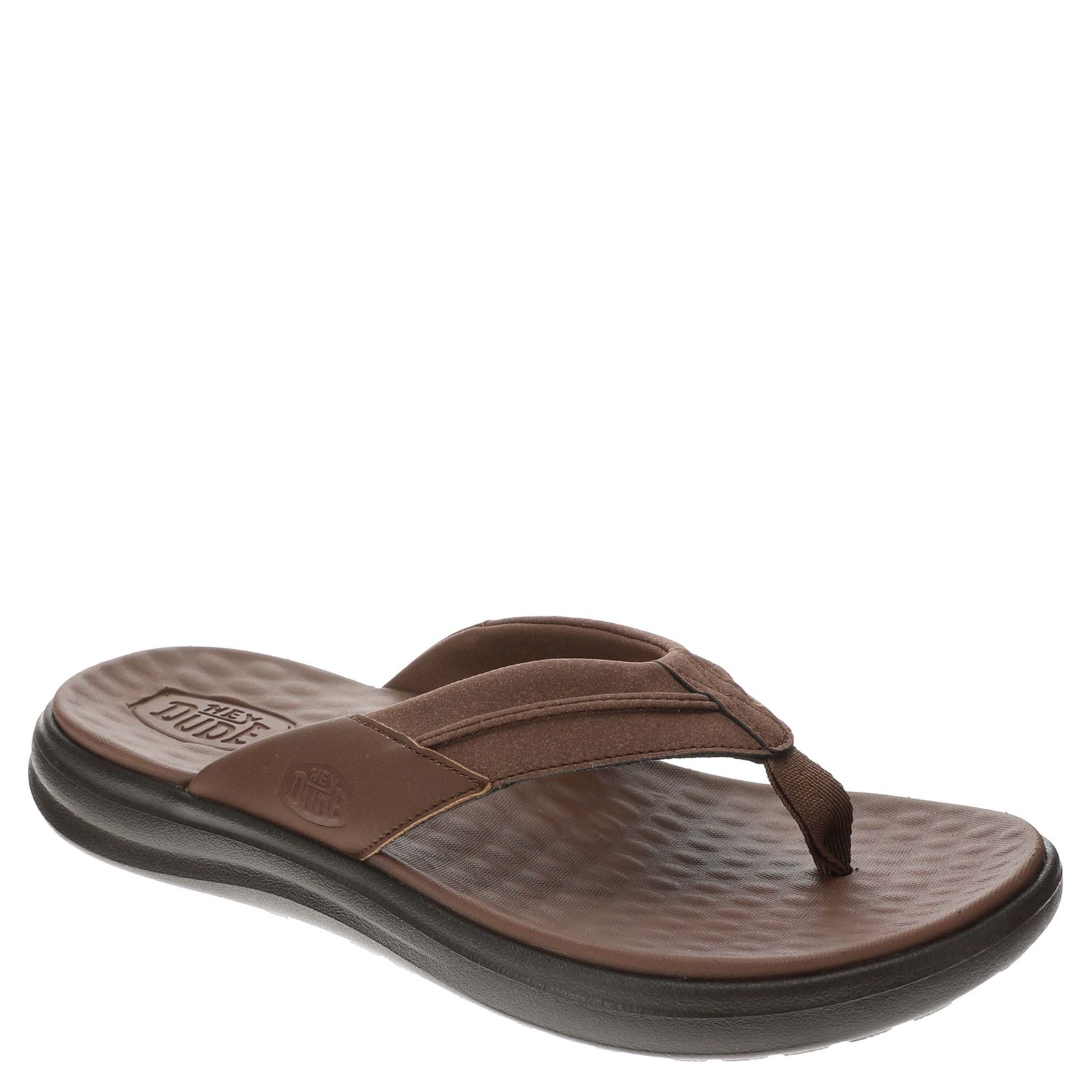 Hey Dude Finn Flip - Mens 12 Brown Sandal Medium