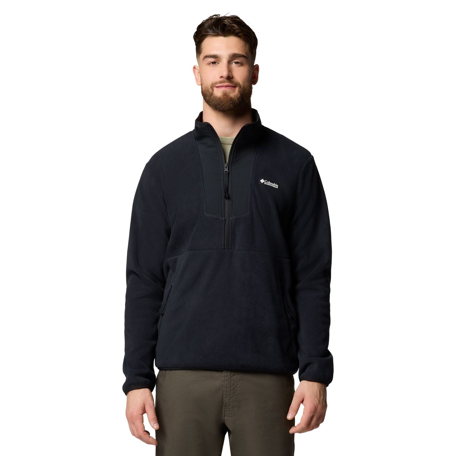 Columbia Men's Sequoia Grove Half-Zip Fleece (Size 2XT) Black, Fleece,Polyester