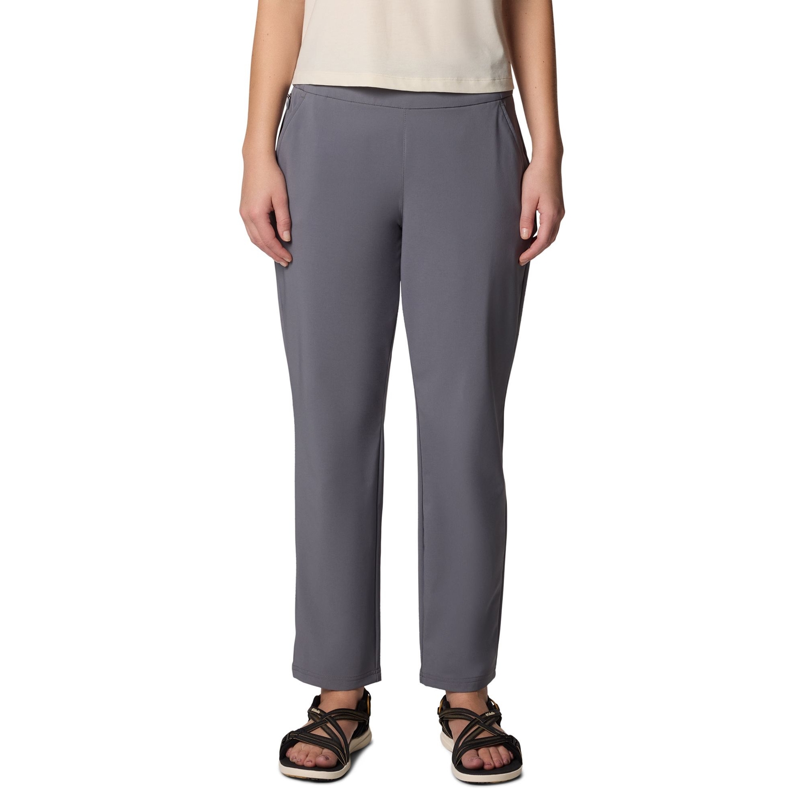 Columbia Women's All Seasons Pull-On Pant (Size L) City Grey, Polyester