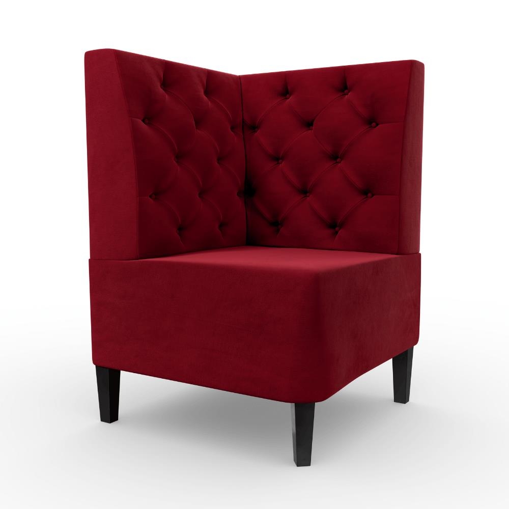 BIG Möbel GmbH Gastro Eckbank Paris | 64x64 cm | Samtstoff in Rot | Chesterfield Image