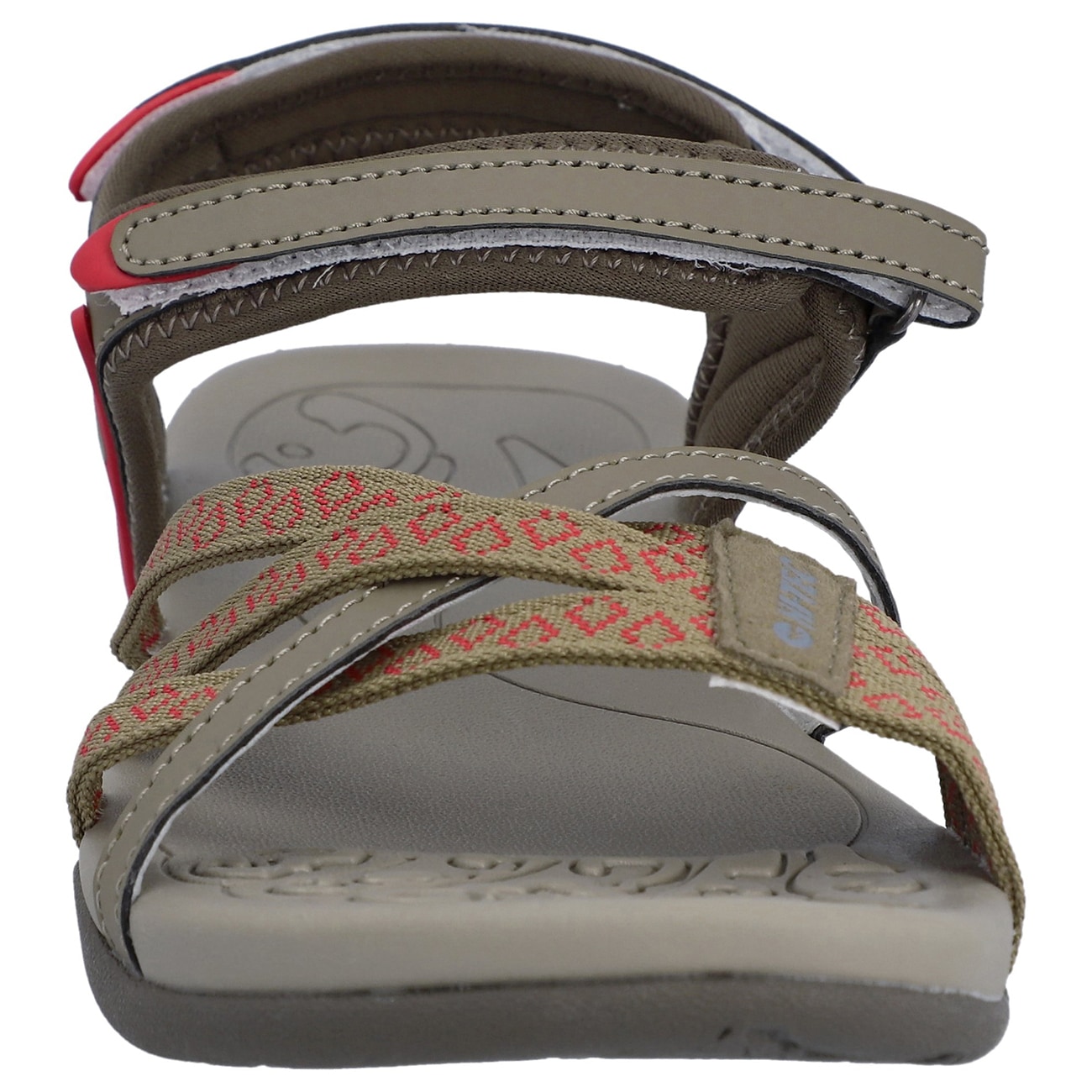 Sandale HI-TEC "Hi-Tec Sandalen Savanna II", Damen, Gr. 41, Normalschaft, lt taupe, oliv, sonnenuntergangskoralle, Polyester + Polyurethanband + Multi-Elastan, Schuhe Sandale
