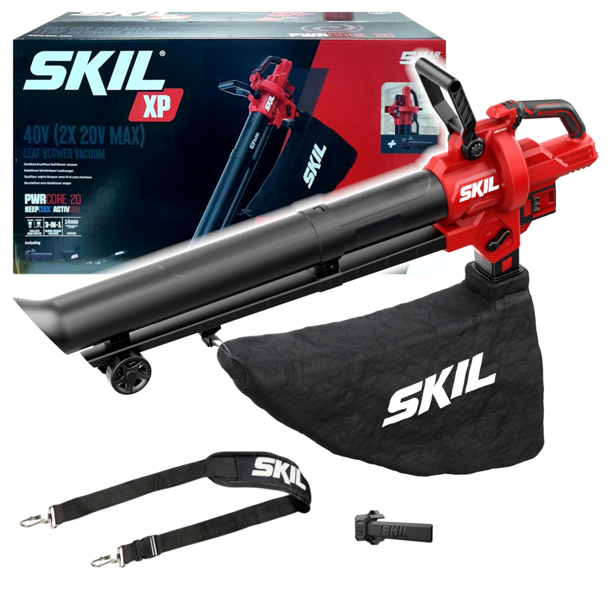 Skil 2x20V 0350 CA Akku-Gartenbläser/Staubsauger (ohne Akku, Verpackung) Image
