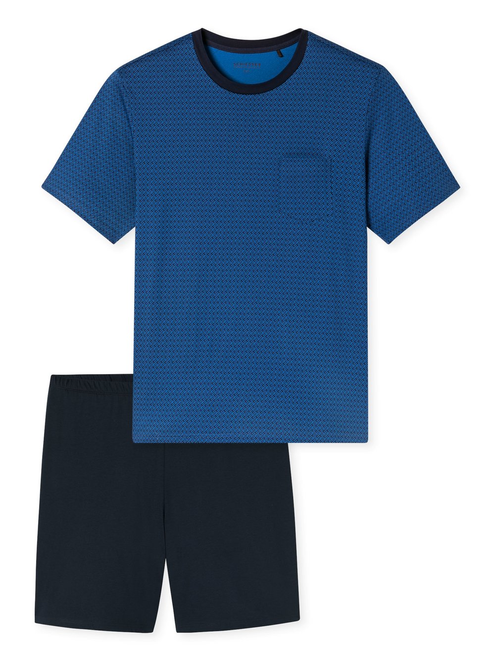 Schiesser Pyjama Herren blau, 56 Image