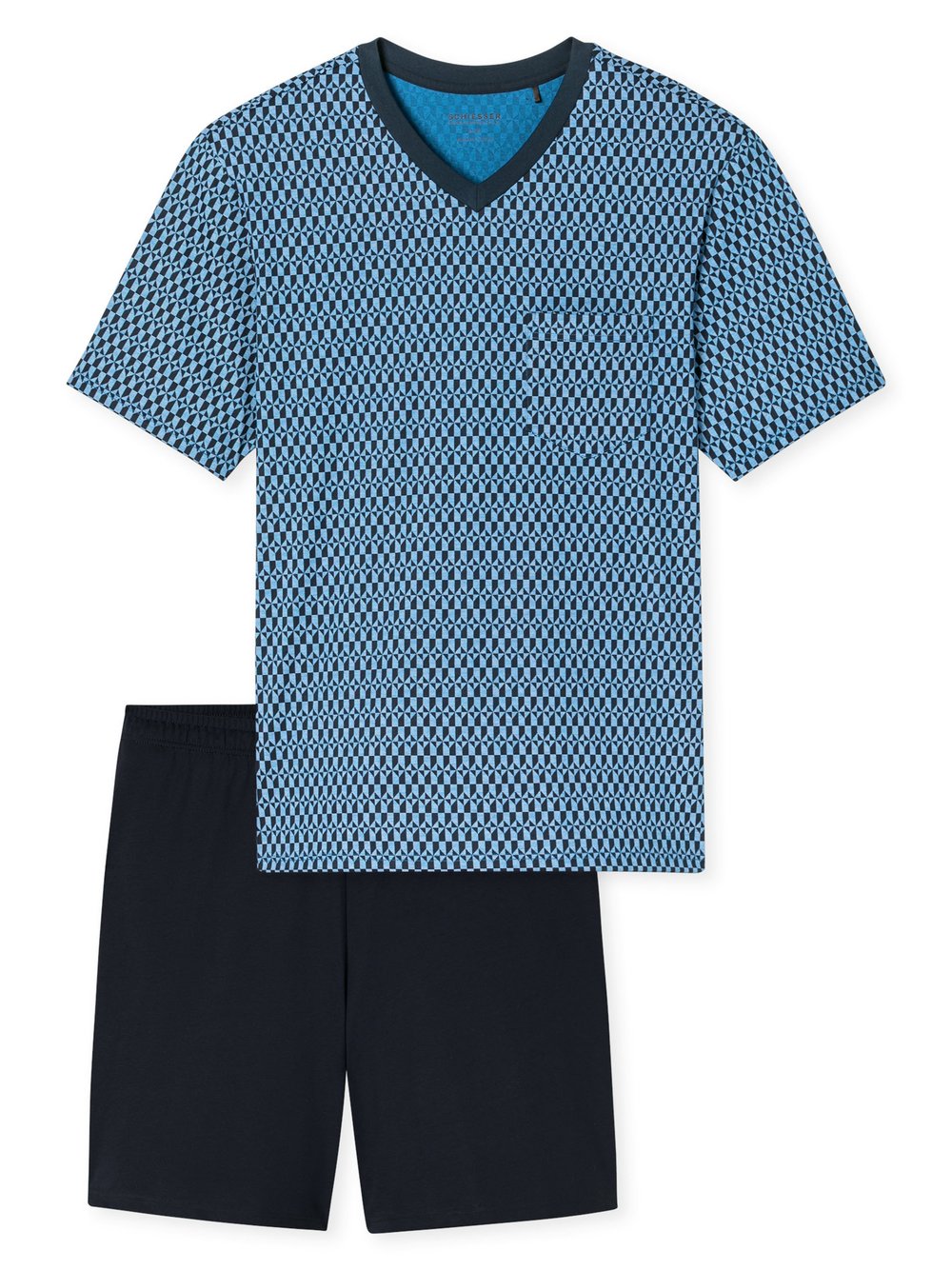 Schiesser Pyjama Herren blau, 58 Image
