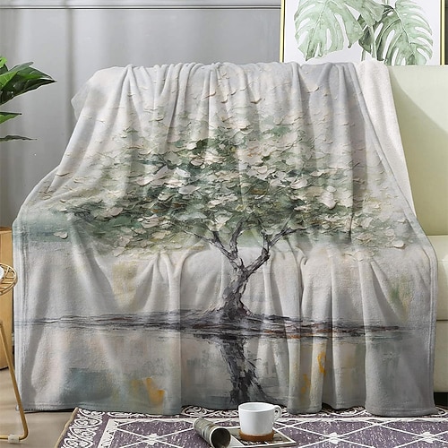 Decke Fleecedecken Überwurfdecke für die Couch Blume Klassisch 3D Sofa Bett Dekorative Decke Warme Decke Wohndeko Image