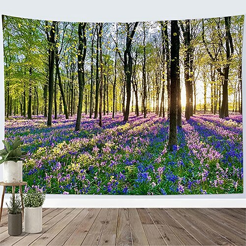 Tapisserie Banner Decke Baum 森林 3D Schlafzimmer Wohnzimmer Wohnheim Jugendzimmer Studentenwohnheim Wandveranda Wohndeko Image