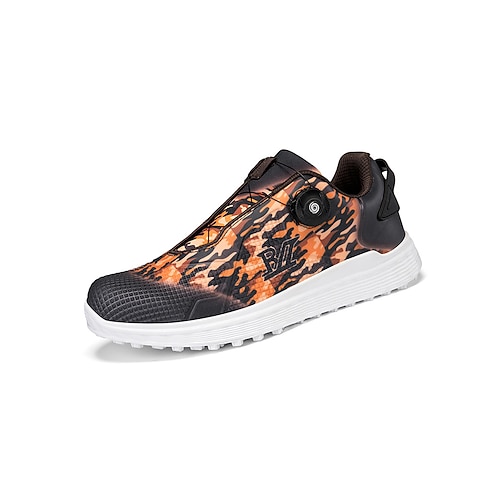 Blaue Herren-Golfschuhe mit Blumenmuster, atmungsaktives Obermaterial mit stilvollem Design, stoßdämpfende Sohle, lässiger sportlicher Stil für Golf und Freizeit Image