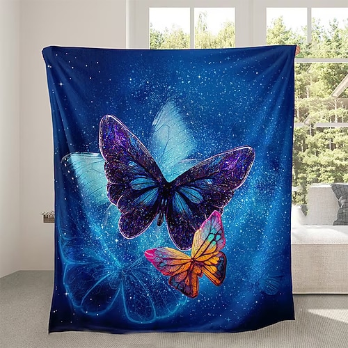 Tapisserie Fleecedecken Überwurfdecke für die Couch Schmetterling Klassisch 3D Sofa Bett Dekorative Decke Warme Decke Wohndeko Image