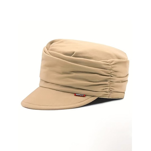 Damen-Polyesterkappe mit Faltenmuster – verschiedene Farben, lässiger Stil, perfekt für Alltag und Reisen Image
